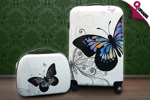 For QR249, Travel in Style with a Set of Butterfly Luggage! (QR549 Value)